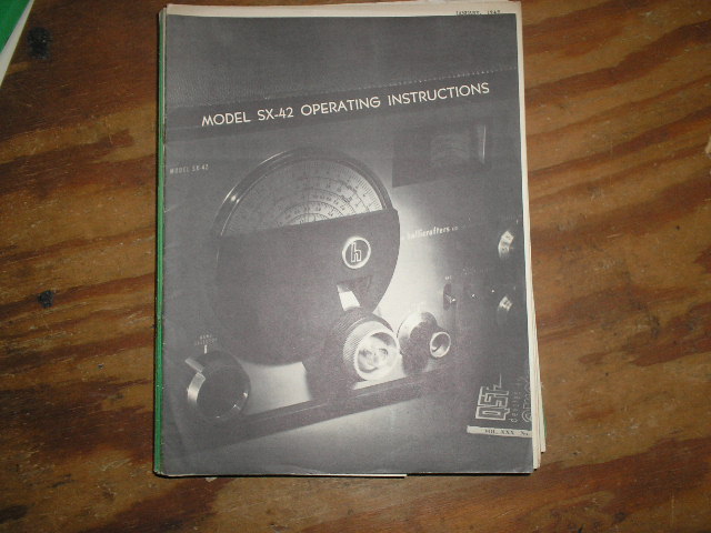 SX-42  Receiver Operating Instruction  Manual    